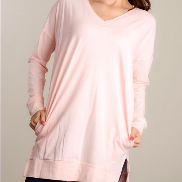 Blush cotton tunic with pockets! - Picture 1 of 1